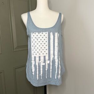 Grunt Style Light Blue American Flag Tank Top